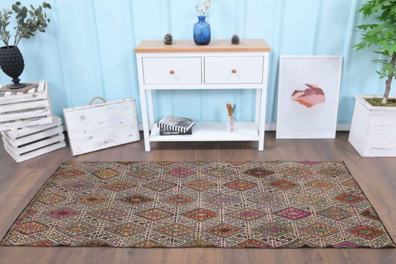 3x7 Wool Vintage Runner Rug