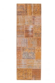 3x8 Vintage Geometric Beige-Brown Runner - Thumbnail