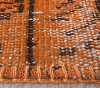 3x8 Vintage Geometric Beige-Brown Runner - Thumbnail