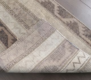 3x8 Vintage Handmade Patchwork Runner Rug - Thumbnail