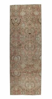 Floral Vintage Oushak Runner Rug - Thumbnail