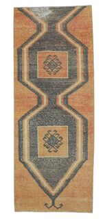 Orange Vintage Oushak Runner Rug - Thumbnail