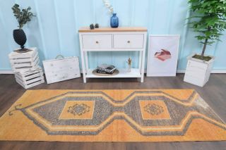 Orange Vintage Runner Rug - Thumbnail