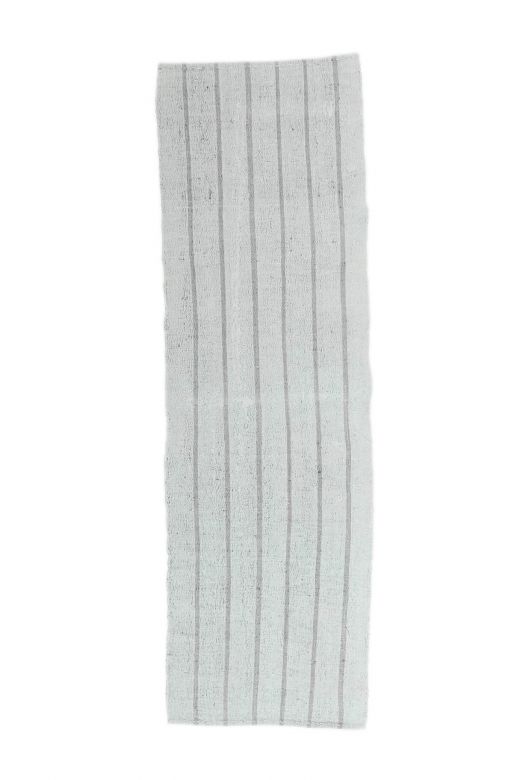 3x8 Vintage White Kilim Runner Rug