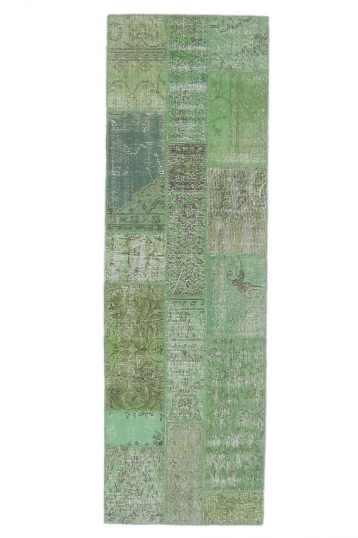 3x8 Vintage Patchwork Green Runner