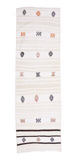3x8 Wool Vintage Flatweave Runner Rug - Thumbnail