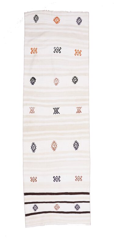 3x8 Wool Vintage Flatweave Runner Rug