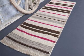 3x8 Wool Vintage Runner Rug - Thumbnail