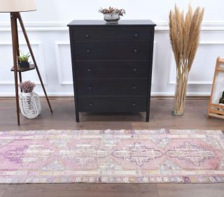 3x8 Wool Vintage Runner Rug - Thumbnail