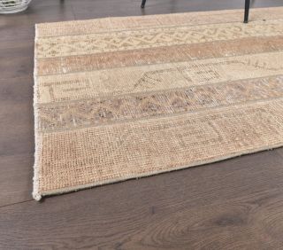 3x9 Vintage Handwoven Geometric Runner Rug - Thumbnail