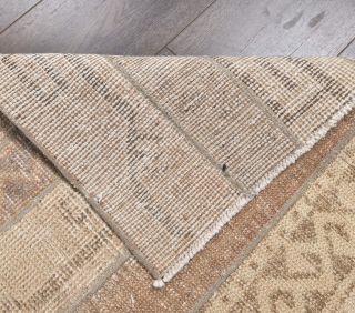 3x9 Vintage Handwoven Geometric Runner Rug - Thumbnail