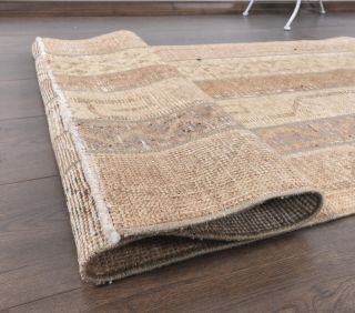 3x9 Vintage Handwoven Geometric Runner Rug - Thumbnail