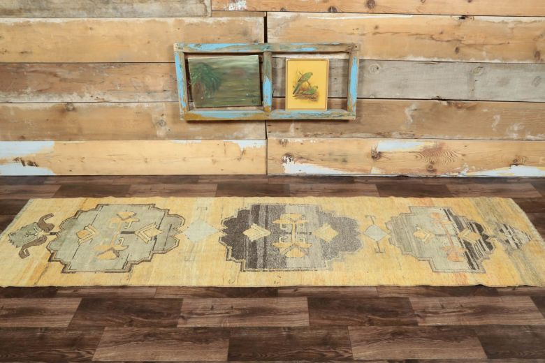 Vintage Yellow Runner Rug