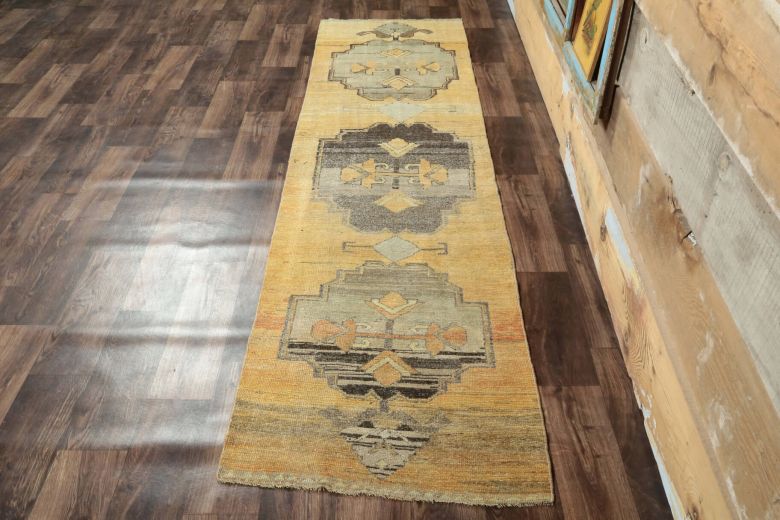 Vintage Yellow Runner Rug