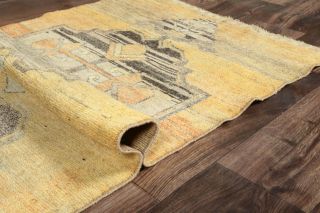 Vintage Yellow Runner Rug - Thumbnail