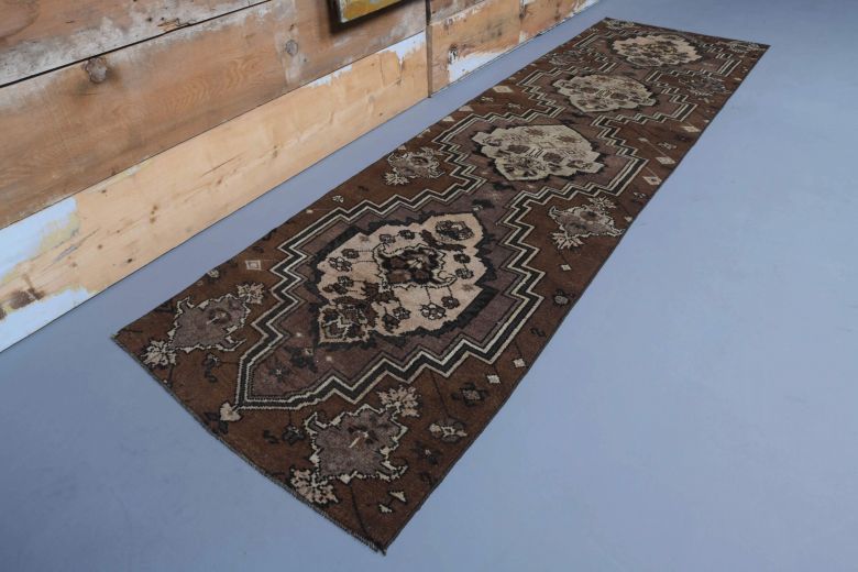 Brown Vintage Runner Rug