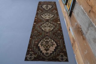 Brown Vintage Runner Rug - Thumbnail