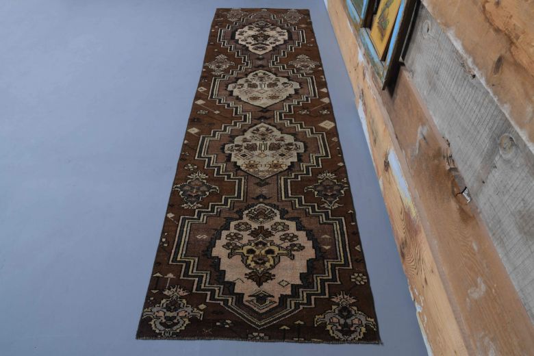 Brown Vintage Runner Rug