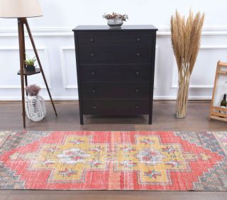 3x9 Wool Vintage Runner Rug - Thumbnail