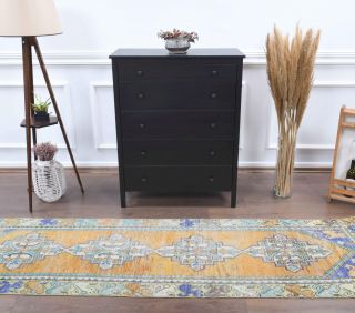 3x9 Wool Vintage Runner Rug - Thumbnail