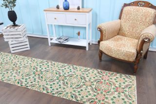 3x9 Wool Vintage Runner Rug - Thumbnail