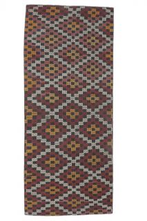 4x10 Vintage Kilim Flatweave Geometric Handmade Rug - Thumbnail