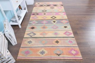 4x10 Wool Vintage Runner Rug - Thumbnail