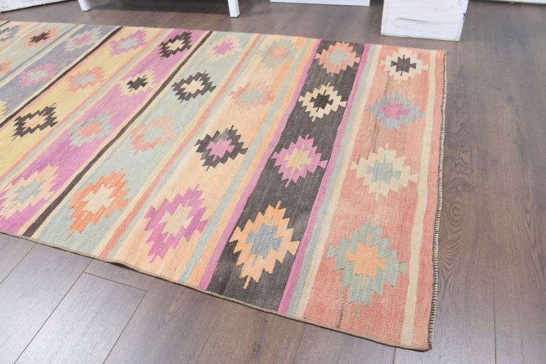 4x10 Wool Vintage Runner Rug