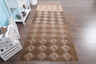 Vintage Brown Runner Rug - Thumbnail