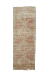 Muted Color Antique Runner Rug - Thumbnail