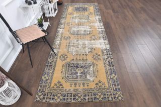 4x11 Vintage Handwoven Rug Runner - Thumbnail