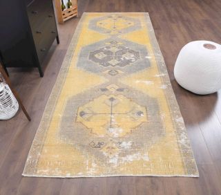 4x11 Wool Vintage Runner Rug - Thumbnail