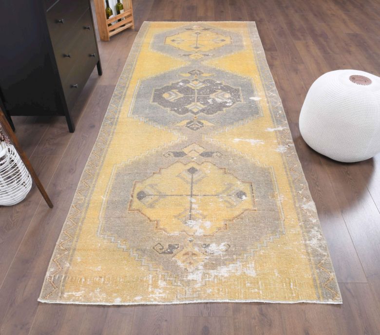 4x11 Wool Vintage Runner Rug