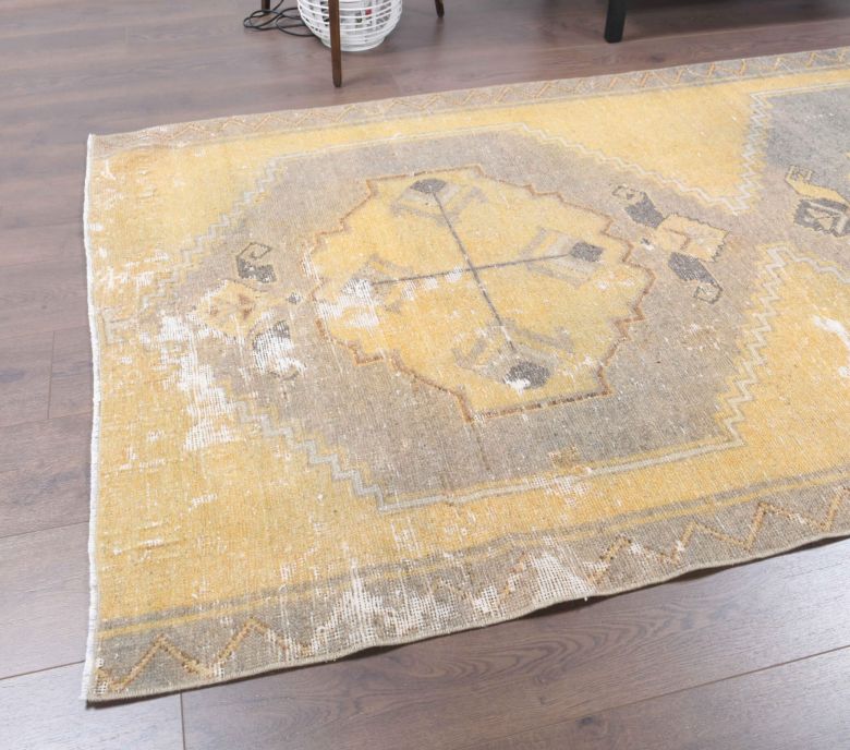 4x11 Wool Vintage Runner Rug