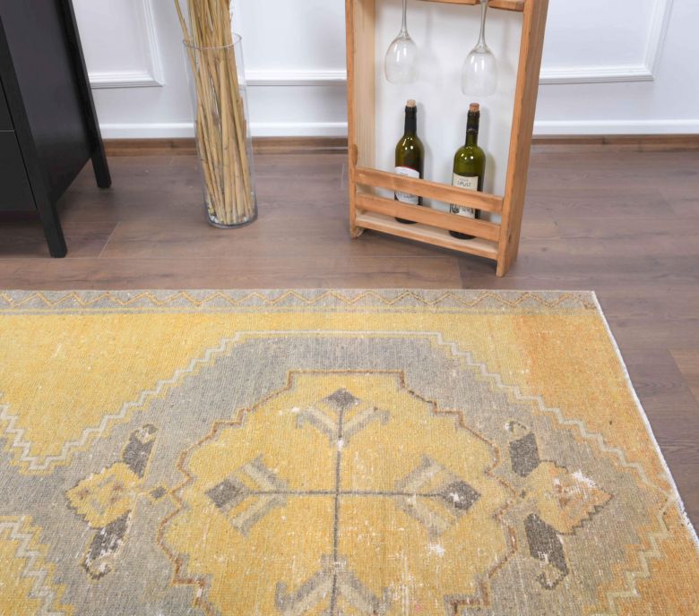 4x11 Wool Vintage Runner Rug