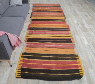 4x12 Vintage Handwoven Kilim Runner - Thumbnail