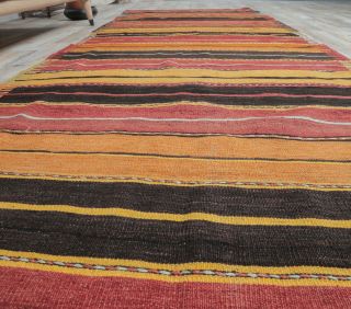 4x12 Vintage Handwoven Kilim Runner - Thumbnail