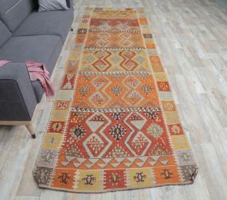 4x12 Vintage Handwoven Rug Runner - Thumbnail