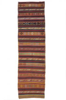 Vintage Sivas Kilim Runner Rug - Thumbnail