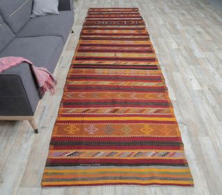 Vintage Sivas Kilim Runner Rug - Thumbnail