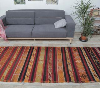 Vintage Sivas Kilim Runner Rug - Thumbnail