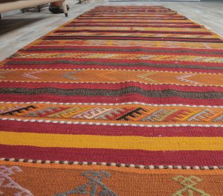 Vintage Sivas Kilim Runner Rug - Thumbnail