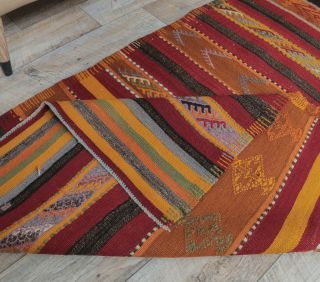 Vintage Sivas Kilim Runner Rug - Thumbnail