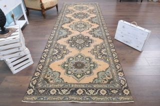 4x13 Wool Vintage Runner Rug - Thumbnail