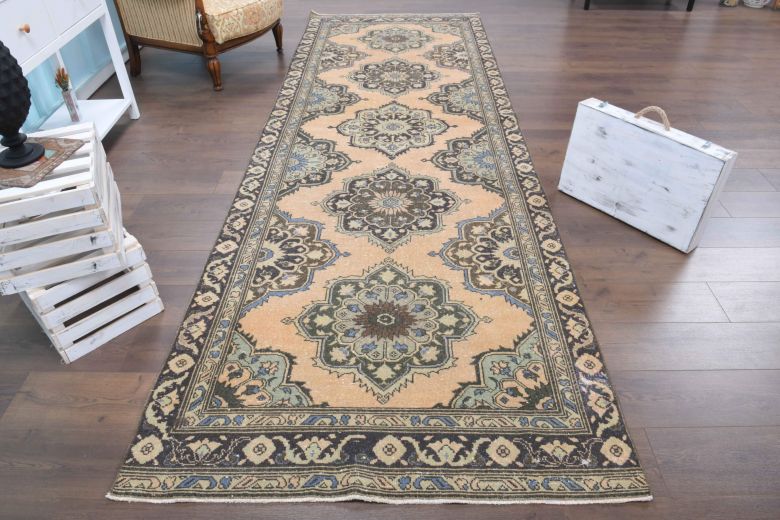 4x13 Wool Vintage Runner Rug