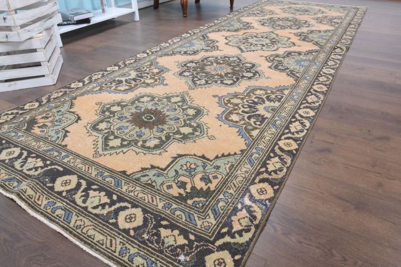 4x13 Wool Vintage Runner Rug