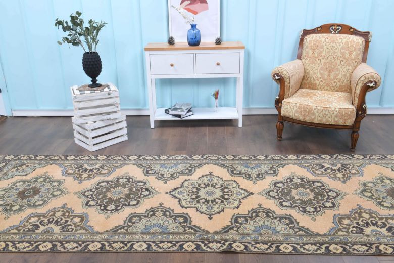 4x13 Wool Vintage Runner Rug