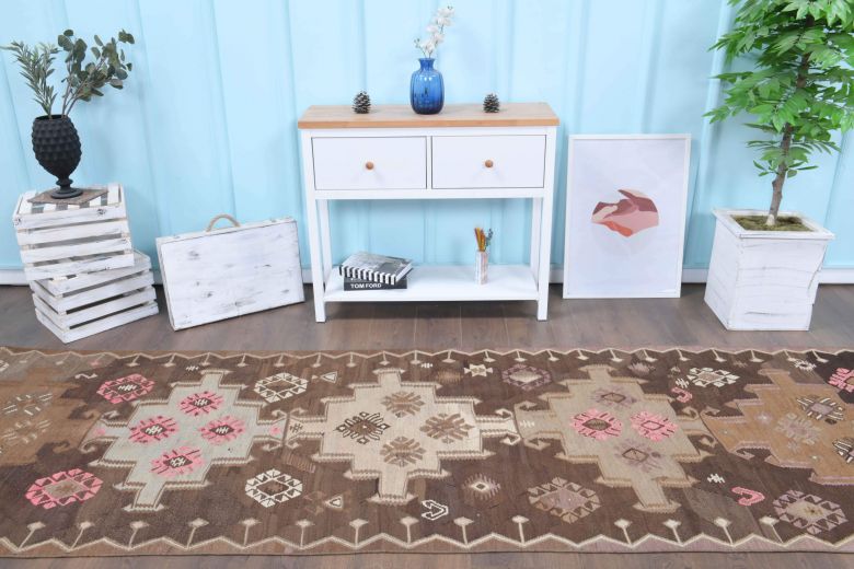 4x13 Wool Vintage Runner Rug