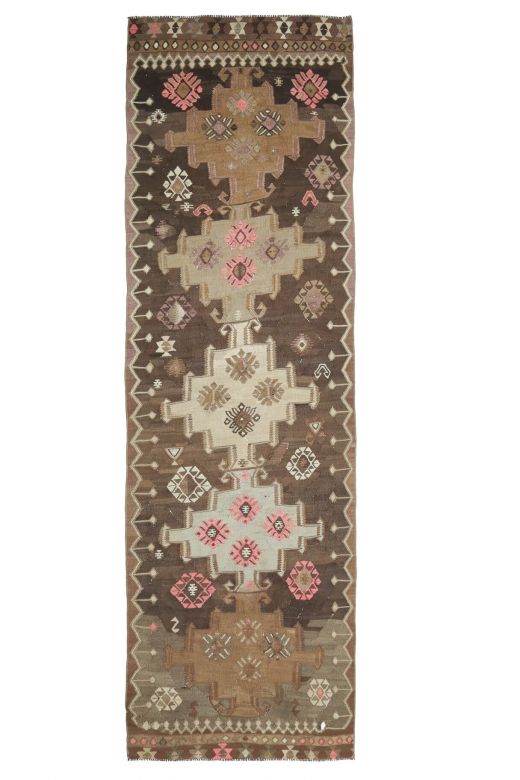 4x13 Wool Vintage Runner Rug