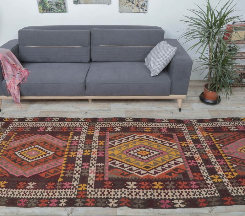 4x14 Vintage Kilim Flatweave Rug Runner